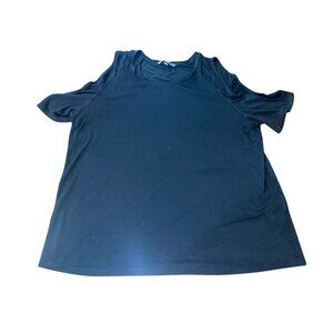 INC INTERNATIONAL CONCEPTS Women's Size XL Black Cold-Shoulder Tee